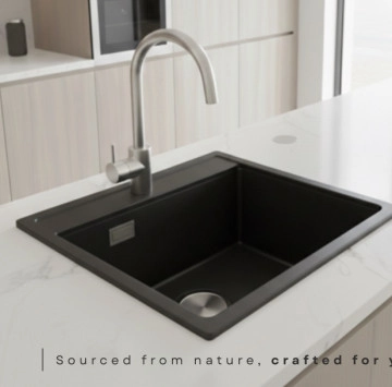 Кухненска мивка 52/51см. черена/Black Pearl